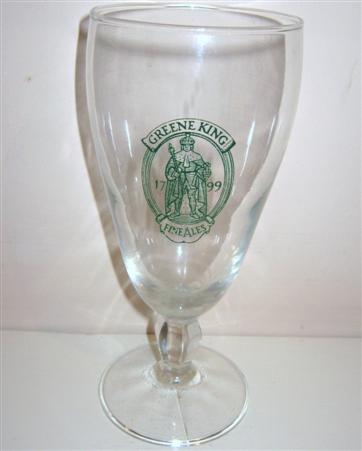 beer glass from the Greene King brewery in England with the inscription 'Greene King 1799. Fine Ale '