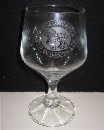 beer glass from the Webster's brewery in England with the inscription 'Samuel Webster And Wilsons Ltd'