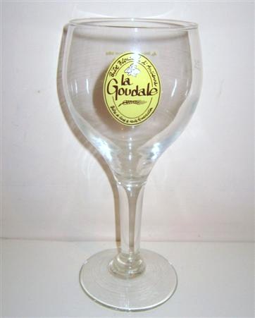 beer glass from the De Gayant  brewery in France with the inscription 'La Goudale'