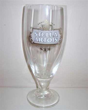 beer glass from the Stella Artois brewery in Belgium with the inscription 'Anno 1366 Stella Artois     '