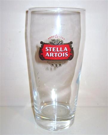 beer glass from the Stella Artois brewery in Belgium with the inscription 'Anno 1366 Stella Artois     '