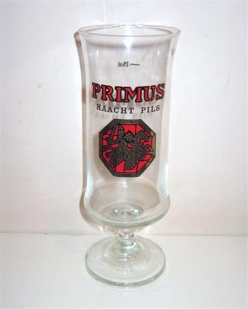 beer glass from the  Haacht brewery in Belgium with the inscription 'Primus Haach Pils'