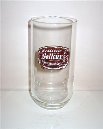 beer glass from the Balleux brewery in Belgium with the inscription 'Brasserie Balleux Beautaing'