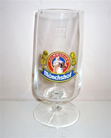 beer glass from the Kulmbacher brewery in Germany with the inscription 'Kulmbacher Monchshof '