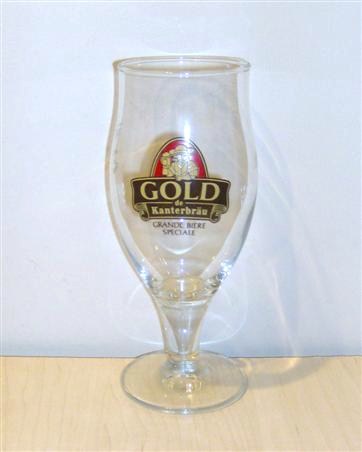 beer glass from the Kanterbrau brewery in France with the inscription 'Gold de Kanterbrau Grand Biere Speciale'