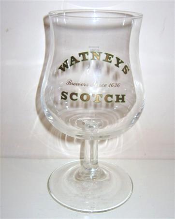 beer glass from the Alken-Maes  brewery in Belgium with the inscription 'Watney Scotch. Brewers Since 1636'