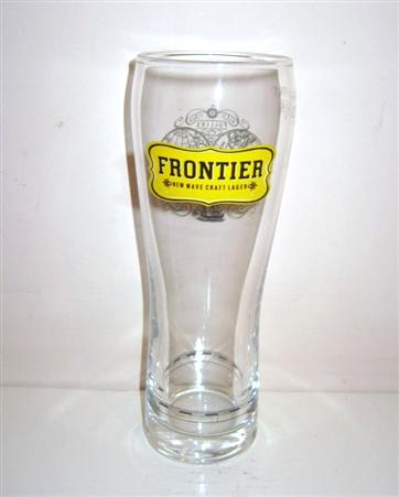 beer glass from the Fuller's brewery in England with the inscription 'Frontier New Wave Craft Lager'