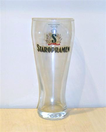 beer glass from the Staropramen brewery in Czech Republic with the inscription 'Staropramen'