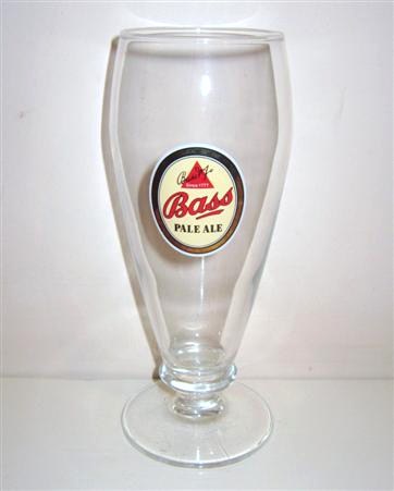 beer glass from the Bass  brewery in England with the inscription 'Bass Pale Ale'
