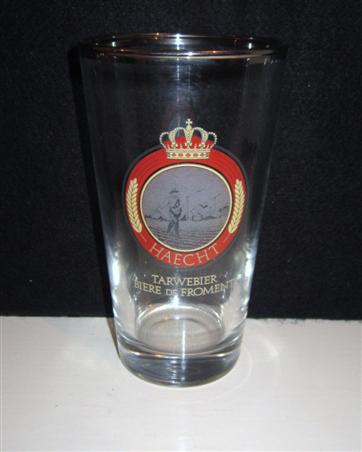 beer glass from the  Haacht brewery in Belgium with the inscription 'Haecht Tarbier Biere De Froment'