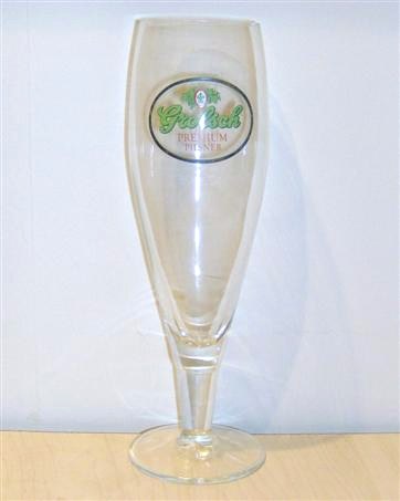 beer glass from the Grolsch brewery in Netherlands with the inscription 'Grolsch Premium Larger  '