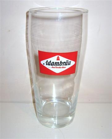 beer glass from the Adambrau brewery in Austria with the inscription 'Adambrau. Das Tiroler Bier'