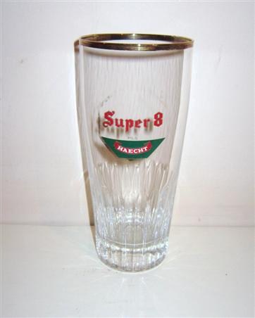 beer glass from the  Haacht brewery in Belgium with the inscription 'Super 8 Pils Haecht'