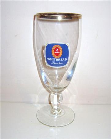 beer glass from the Whitbread  brewery in England with the inscription 'Whitbread London'