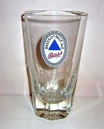 beer glass from the Bass  brewery in England with the inscription 'Bass & Co Pale Ale. Bass'