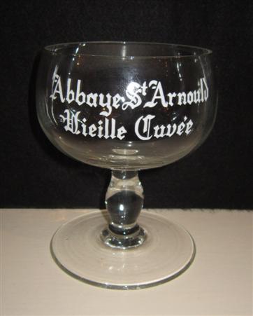 beer glass from the Brie Abbaye St brewery in Belgium with the inscription 'Abbaye St Arnoul Vieille Cuvee'