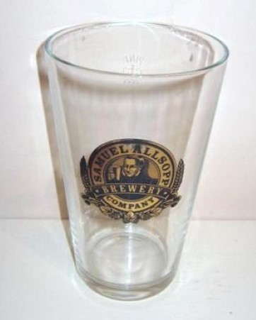 beer glass from the Samuel Allsopp brewery in England with the inscription 'Samuel Allsopp Brewery Company'