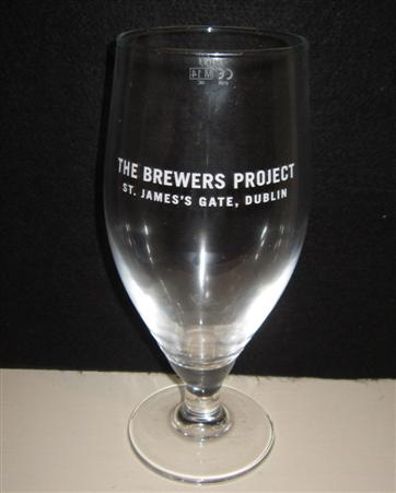 beer glass from the Guinness  brewery in Ireland with the inscription 'The Brewers Project. St James's Gate Dublin'
