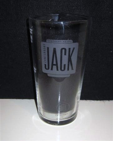 beer glass from the Shepherd Neame brewery in England with the inscription 'Shephard Neam Canterbury Jack'