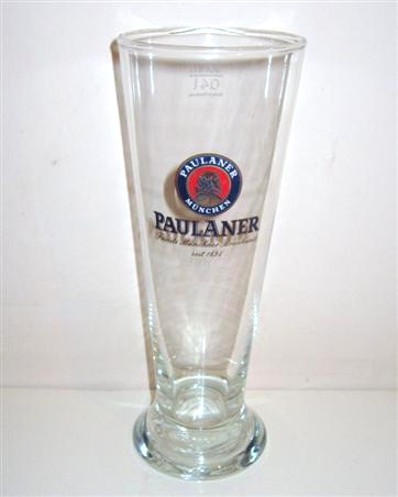 beer glass from the Paulaner brewery in Germany with the inscription 'Paulaner Munchen. Paulaner '