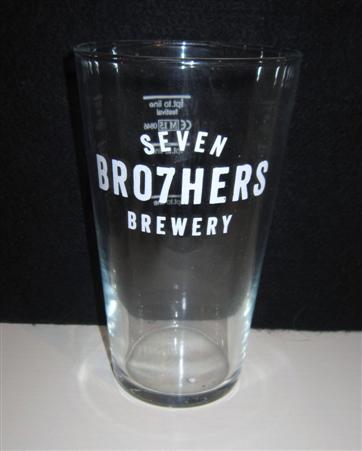 beer glass from the Seven Bro7hers brewery in England with the inscription 'Seven Bro7hers Brewery'