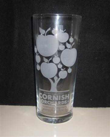 beer glass from the Fuller's brewery in England with the inscription 'Cornish Orchards. Duloe Cornwall'