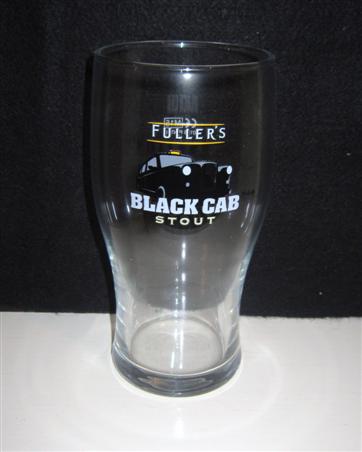 beer glass from the Fuller's brewery in England with the inscription 'Fuller's Black Cab Stout'