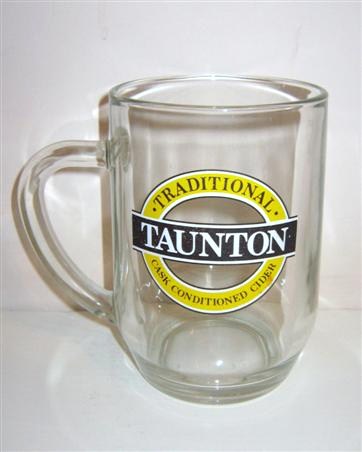 beer glass from the Matthew Clark  brewery in England with the inscription 'Traditional Taunton Cask Conditioned Cider'