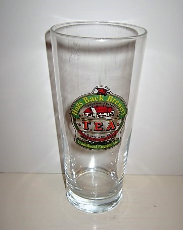 beer glass from the Hogs Back brewery in England with the inscription 'Hogs Back Brewery Tongham Surrey T.E.A Inderpendent Brewers Traditional English Ale'