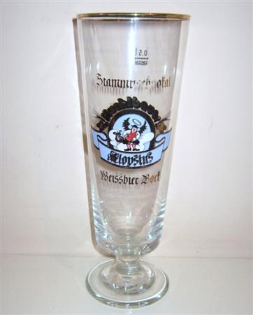 beer glass from the Kuchlbauer brewery in Germany with the inscription 'Kuchlbauer Aloysius, Weissbier Dort'