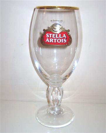 beer glass from the Stella Artois brewery in Belgium with the inscription 'Anno 1366 Stella Artois'