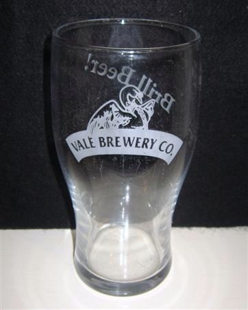 beer glass from the Vale brewery in England with the inscription 'Vale Brewery Co'