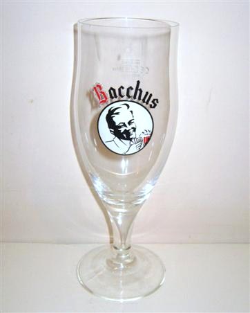 beer glass from the Bacchus brewery in Belgium with the inscription 'Bacchus'