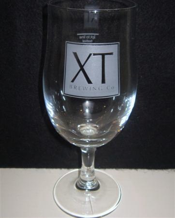 beer glass from the XT brewery in England with the inscription 'XT Brewing Co'