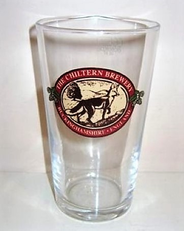 beer glass from the Chiltern brewery in England with the inscription 'The Chiltern Brewery Buckinghamshire England'