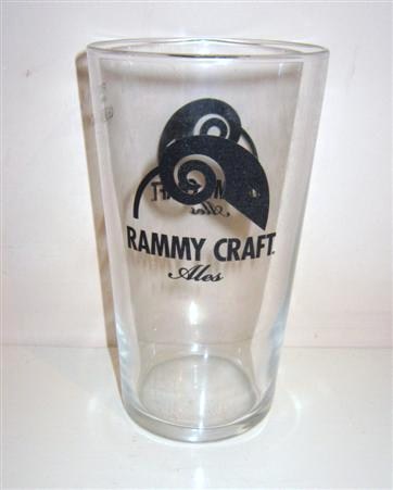 beer glass from the Ramsbottom brewery in England with the inscription 'Rammy Craft Ales'
