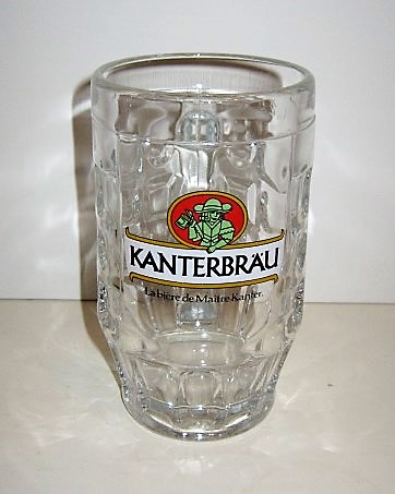 beer glass from the Kanterbrau brewery in France with the inscription 'Kanterbrau Labiere de Mailre Kanter'