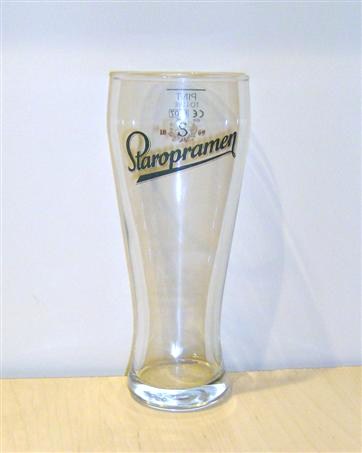 beer glass from the Staropramen brewery in Czech Republic with the inscription '1869 Staropramen'
