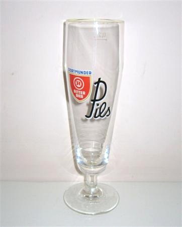 beer glass from the Dortmunder Ritter brewery in Germany with the inscription 'Dortmunder Ritter Bier Pils'