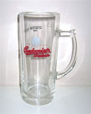 beer glass from the Budweiser Budvar brewery in Czech Republic with the inscription 'Original Budweiser Budvar, De Budowitz Sigillum Civium'