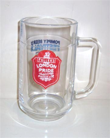 beer glass from the Fuller's brewery in England with the inscription 'Fuller's London Pride, Outstanding Premium Ale'