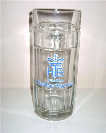 beer glass from the Herzoglich Bayerisches brewery in Germany with the inscription 'H B Herzogliches Brauhaus Tegernsee'