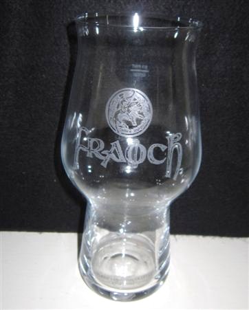 beer glass from the Williams Bros brewery in Scotland with the inscription 'Fraoch Heather Ale, Brewed In Scotland Since 2000bc'