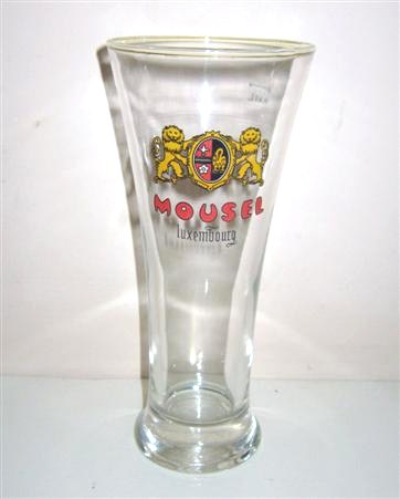 beer glass from the Mousel - Diekirch SA brewery in Luxembourg with the inscription 'Mousel Luxembourg'