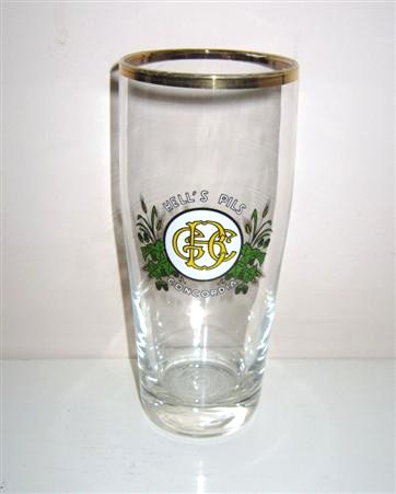 beer glass from the Concordia brewery in Belgium with the inscription 'Hell's Pils Concordia'