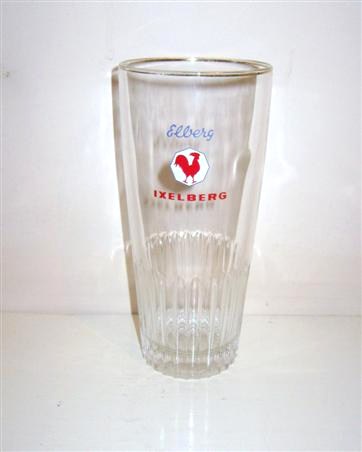 beer glass from the Ixelberg  brewery in Belgium with the inscription 'Elberg Ixelberg'