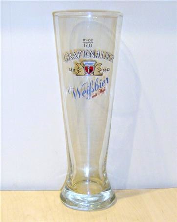 beer glass from the Bucher Braw brewery in Germany with the inscription 'Grafenauer Seit 1843 Weijsbier'