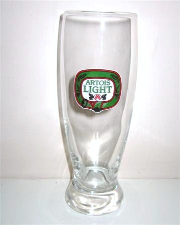 beer glass from the Stella Artois brewery in Belgium with the inscription 'Artois Light'