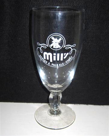 beer glass from the Atlas brewery in Belgium with the inscription 'Mill's Scotch & Pale Ale Stout'