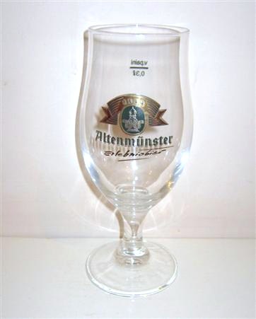 beer glass from the Allgauer Brauhaus brewery in Germany with the inscription '1544 Altenmunster Ehebnio bier'